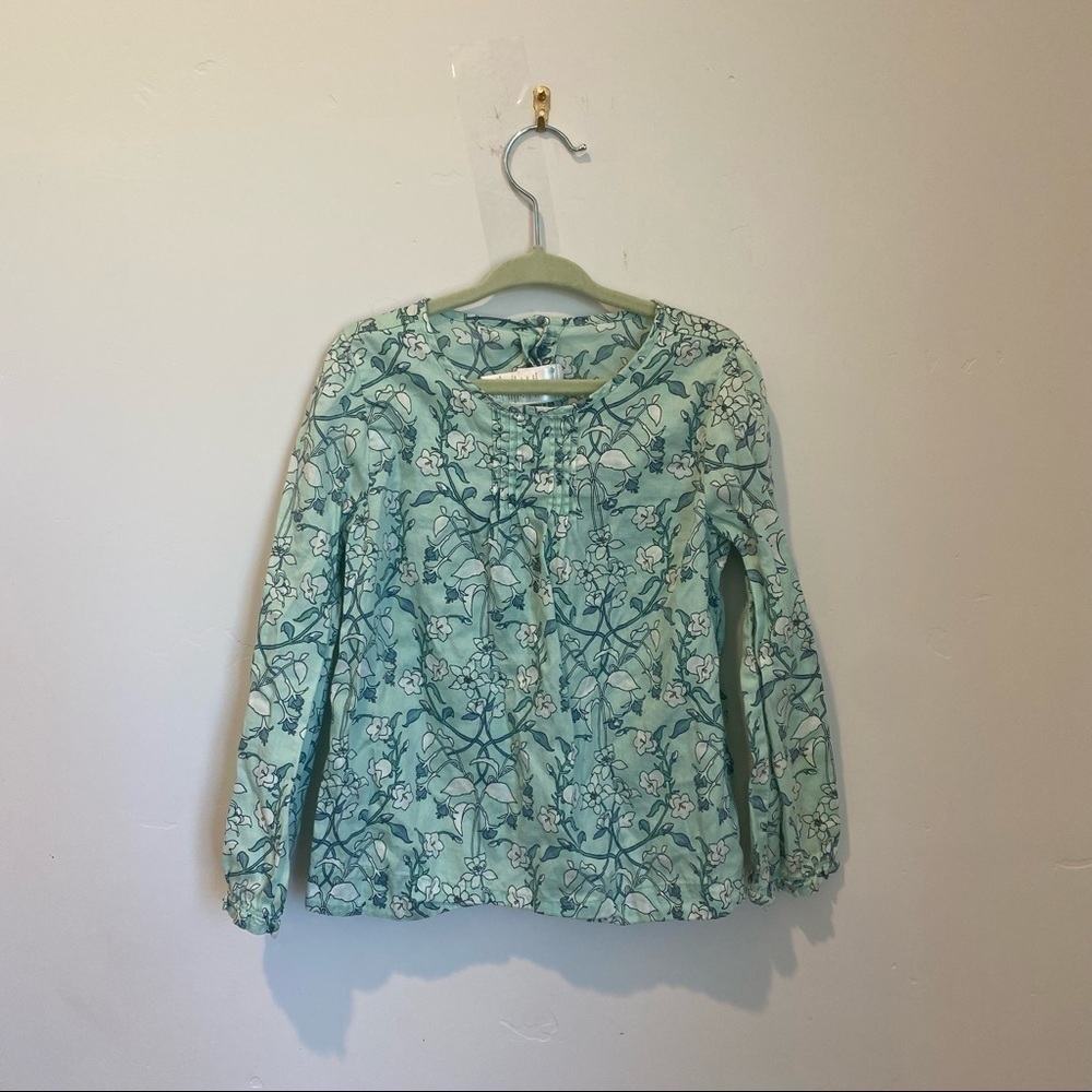 Janie and Jack floral top 5 teal